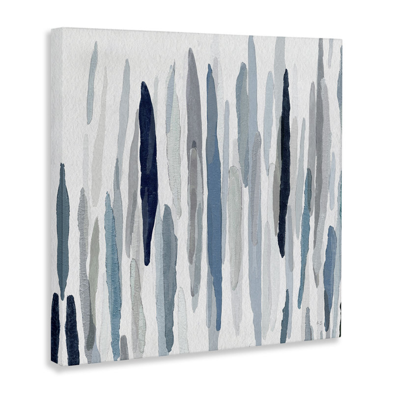 Peinture abstraite épaisse au pinceau bleu-gris, H 24 po x l 24 po