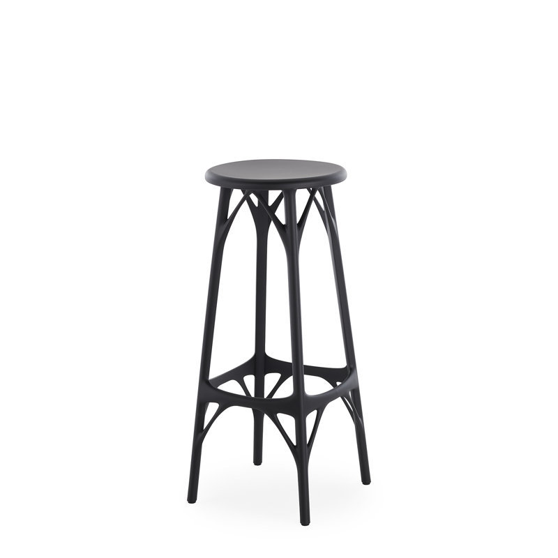 A.I. Tabouret léger, Black, Bar Stool (30" Seat Height)