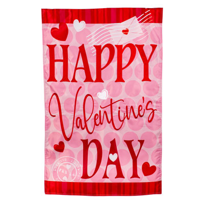 Happy Valentine's Day Hearts Applique Garden Flag