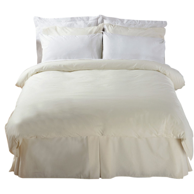 Plain Dye 200 TC Egyptian-Quality Cotton Tailored Bed Skirt, Super King (6'), Ivory