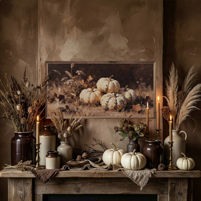 Four Pumpkins One Speckled, H 8 po x l 16 po