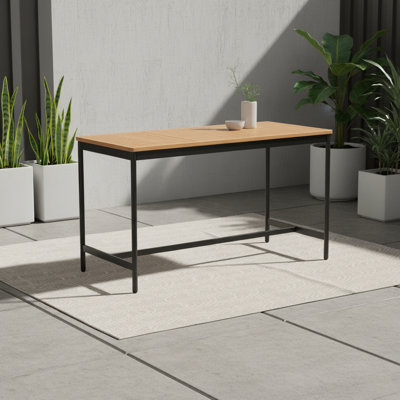 Outdoor Patio FSC Wood And Aluminum High Bar Table