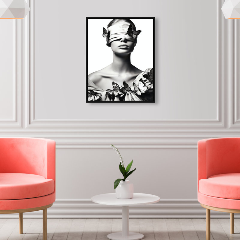 Silent Visionary II Graphic Art Canvas, 16"H x 20"W, Black Floater Frame