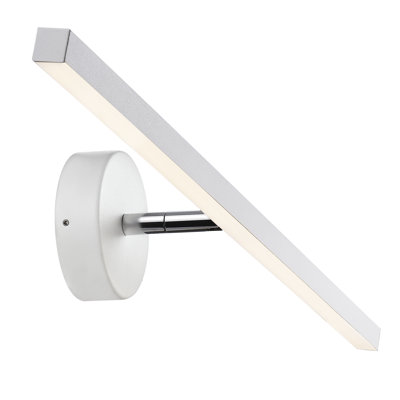 1-Light LED Brushed Steel Armed Sconce