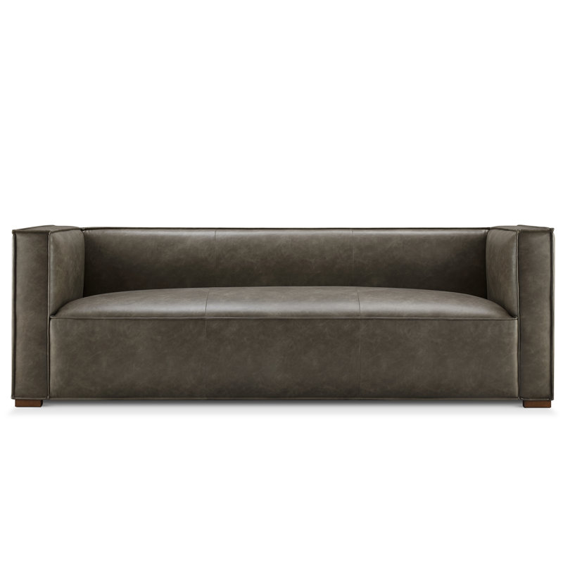 Jayci 83.3'' Square Arms Sofa, Pewter Faux Leather