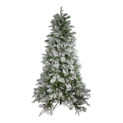 6.5' Pre-Lit Led Flocked Mixed Colorado Pine Artificial Christmas Tree - Clear Lights