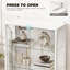 5-Layer Glass Display Cabinet with 3 LED Lights, White
