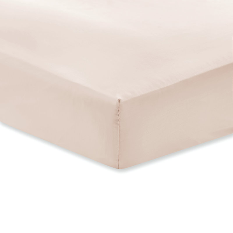 400 Thread Count 100% Cotton Sateen Fitted Sheet, Double (4'6), Oyster