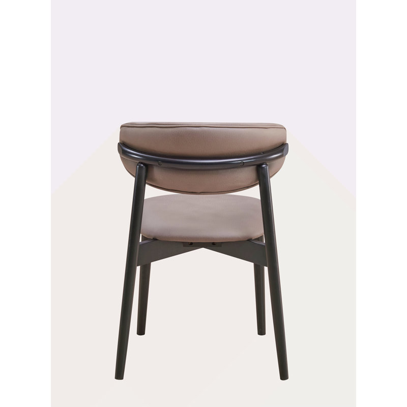 Ensemble de 2 chaises d'appoint en microfibre polie et finition noire Lanae