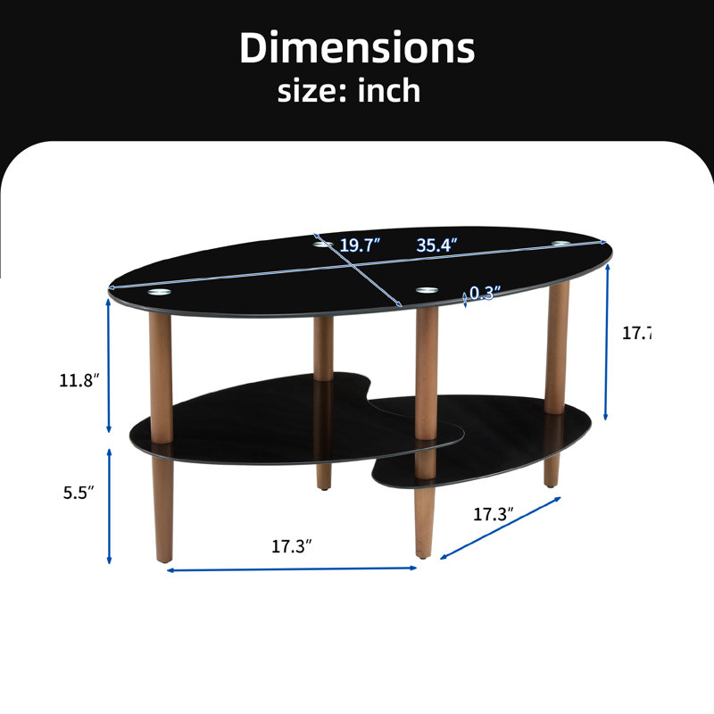 Table basse Larionna, Noir, Noir