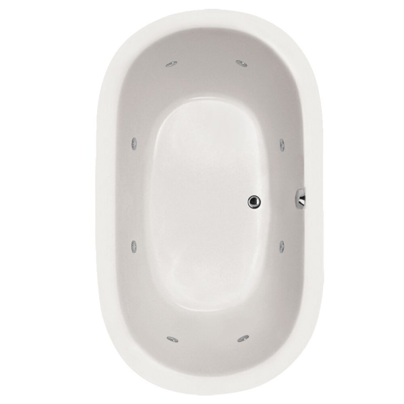 Lorraine 60'' x 42'' Whirlpool Acrylic Bathtub, Almond, Polished Chrome