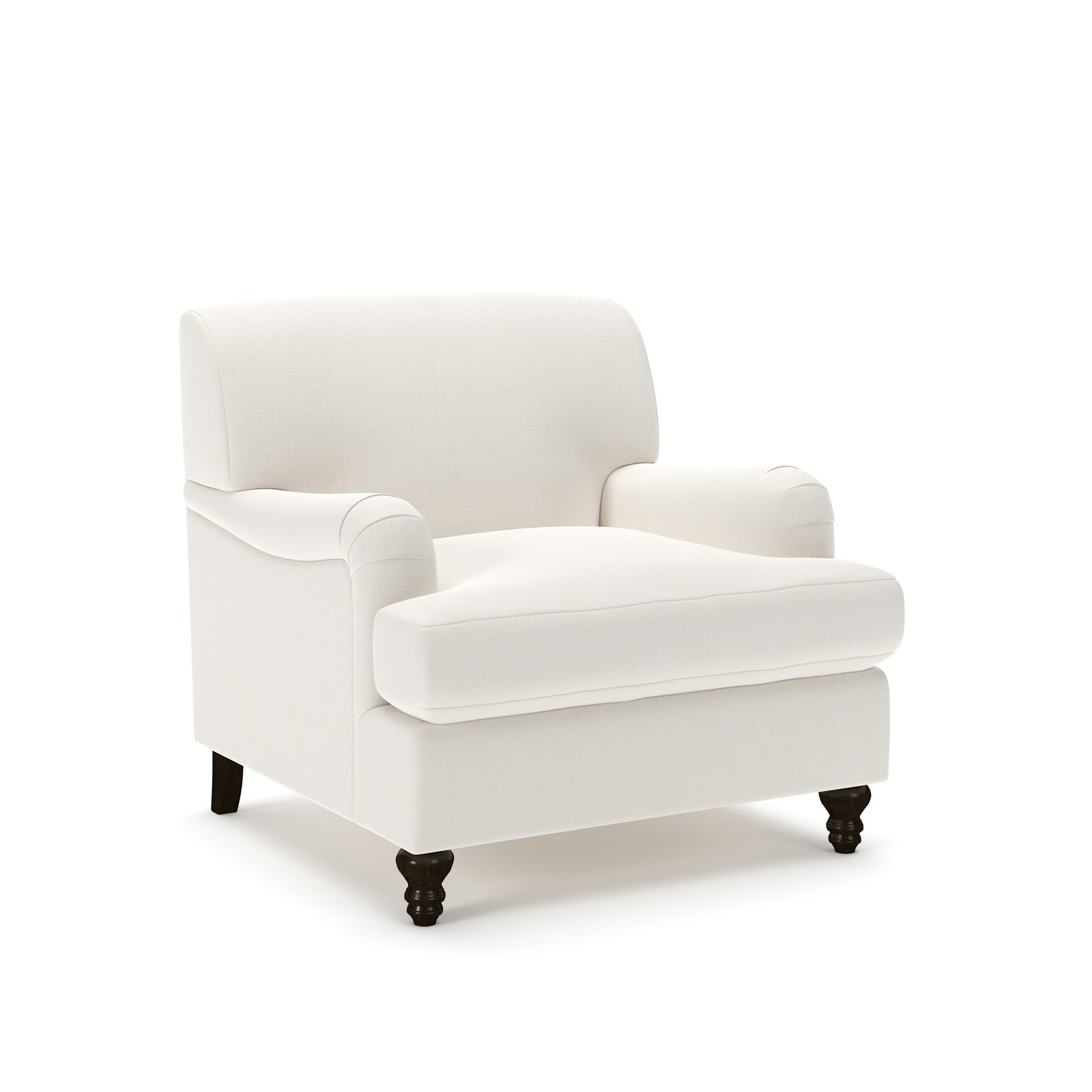Walters Tight Back Armchair, Lena Off White Performance Linen Blend