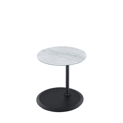 15.5" Orbit End Table With Adjustable Height Gray Marble Textured Top Layer Surface Area Feature Quality Aspect - Design Option Choice Upper