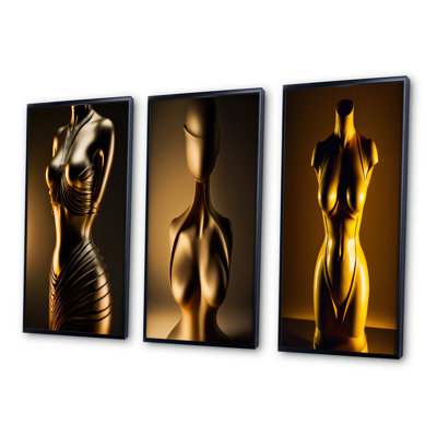 " Stylish Golden Dress Mannequin " 3 - Pieces