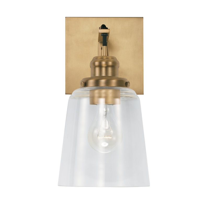 Kalum Steel Armed Sconce, Aged Brass