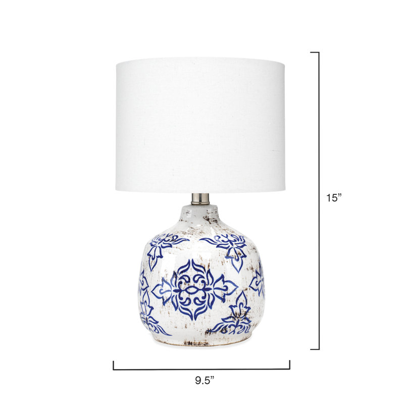 Lampe de table 9,5 "bleue / blanche