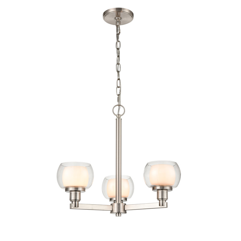 Luminaire suspendu bol simple à 3 lumières, Argent