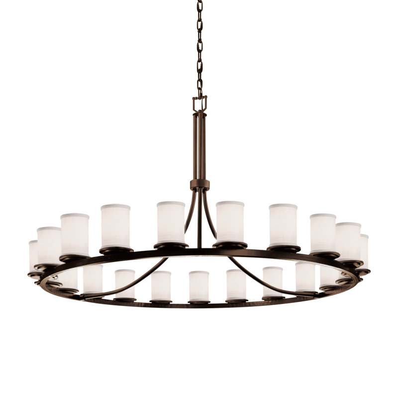 Lustre tambour 21 lumières Sav, Bronze foncé, Incandescent