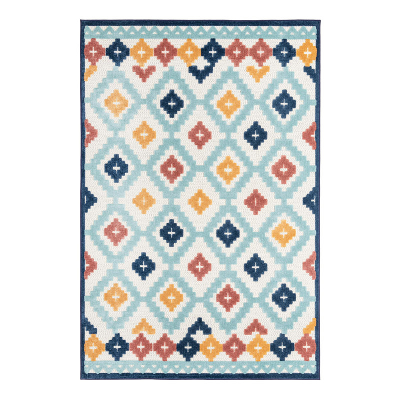 Haynie Indoor/Outdoor Rug Ivory, Rectangle 6' x 9'