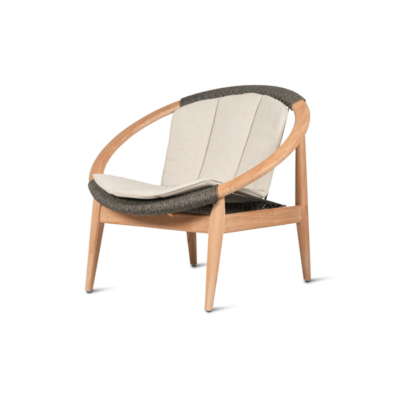 Frida Outdoor Lounge Chair, Black/Oak