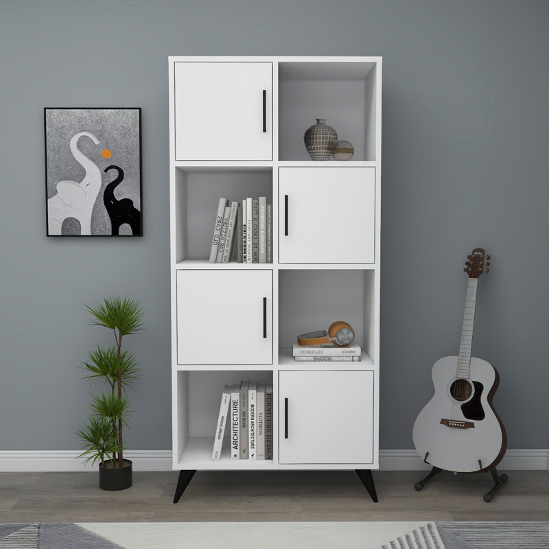 Godmond 154cm H x 72cm W Standard Bookcase, White