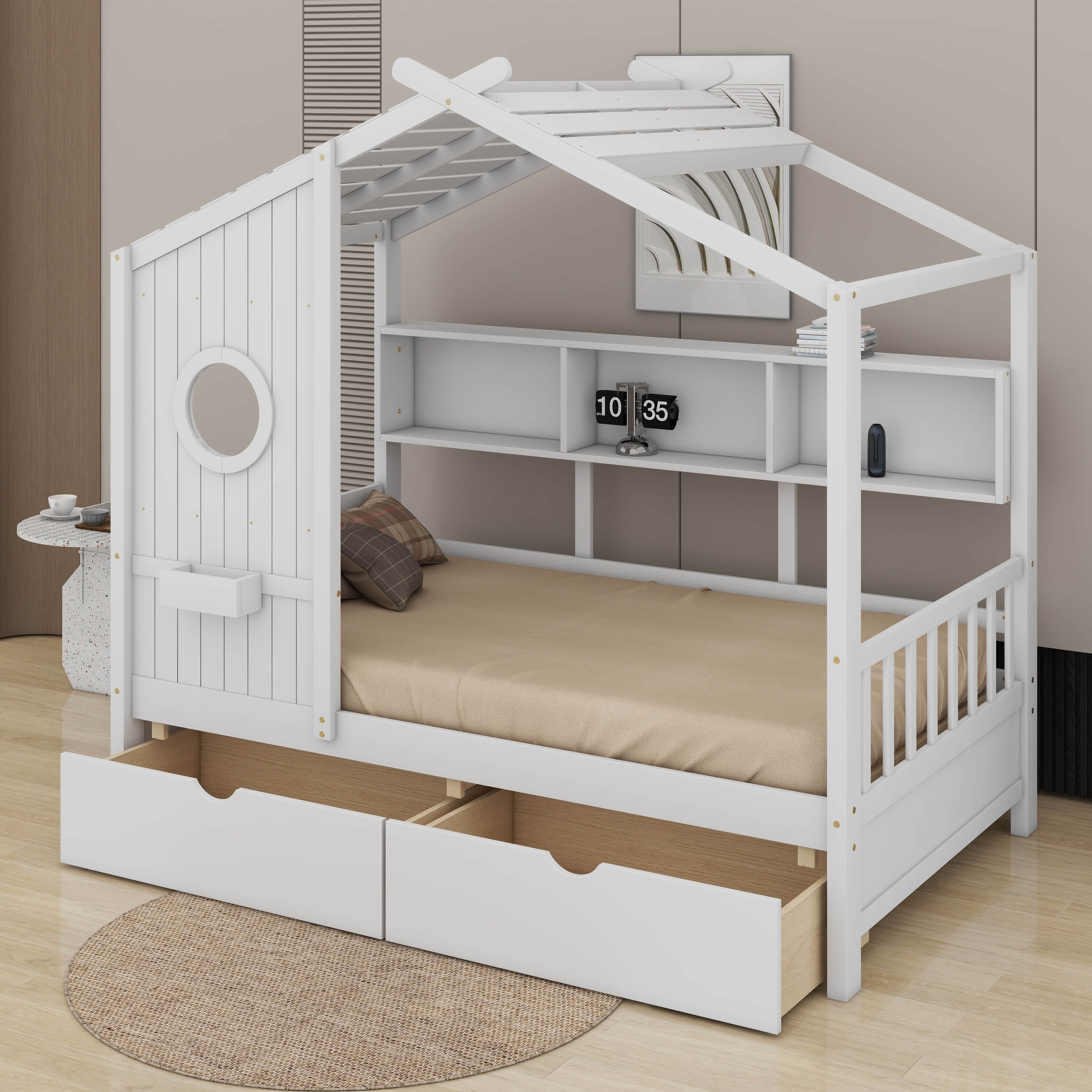 Ophelia & Co. Twin Size House Bed With Drawers - Wayfair Canada