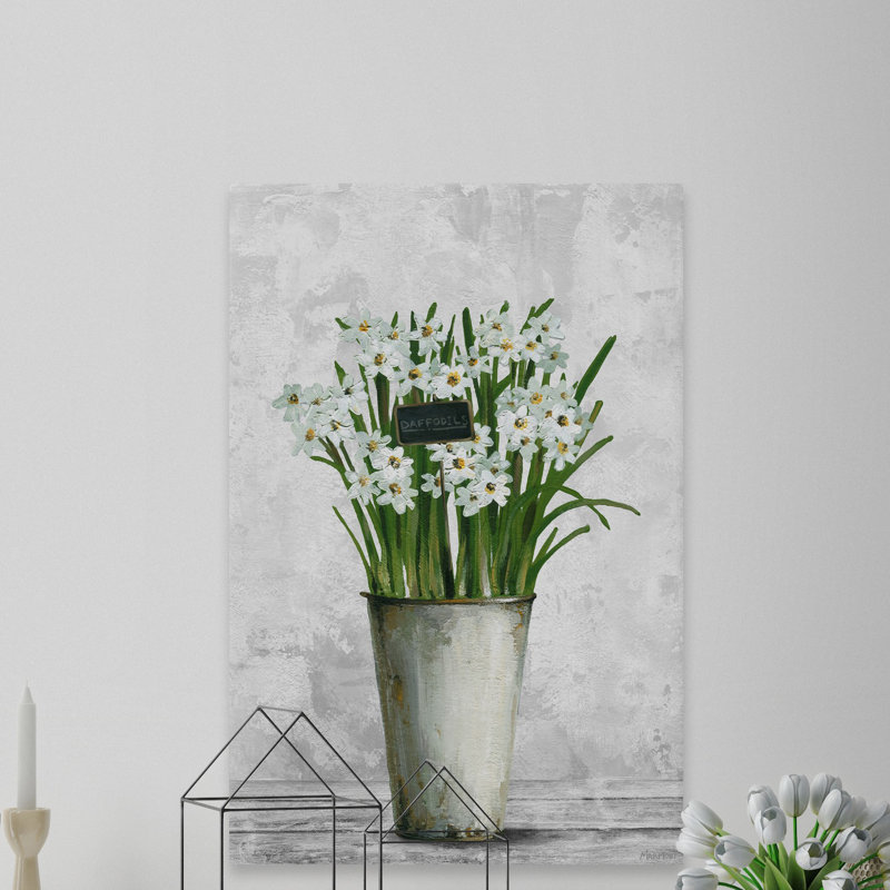 « magnifique daffodils », reproduction de peinture sur toile tendue, H 30 po x l 20 po x P 1,5 po