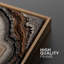 Ensemble de 2 reproductions rondes en forme d'arbre rond avec grain de bois brun chaleureux-131653444-131653446