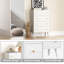 Commode à 4 tiroirs Burt, grande commode avec poignée dorée pour chambre à coucher-533012001