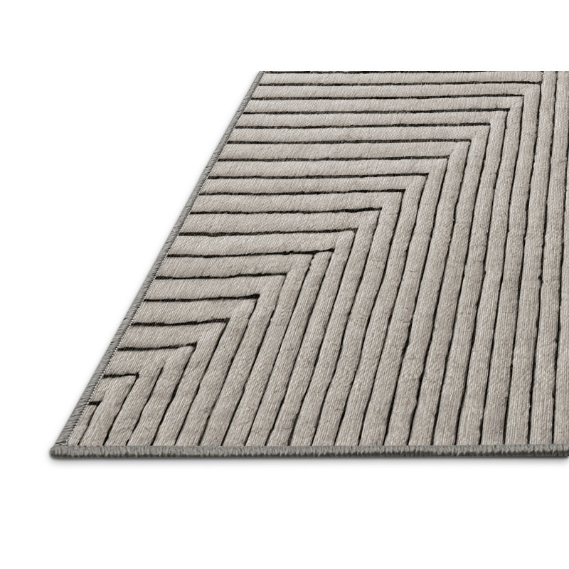 Machine Washable Gray Area Rug GSIX03622, Square 6'