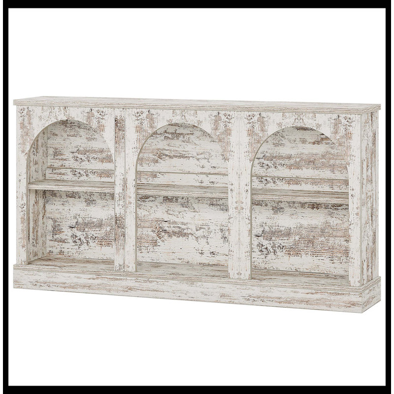63" Console Table, Farmhouse Entryway Table With 3 Tier Storage