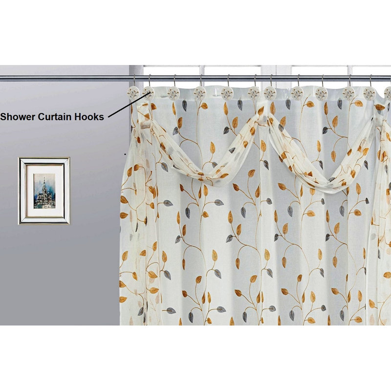 Birch Leaves 12pc Hooks, Ivory