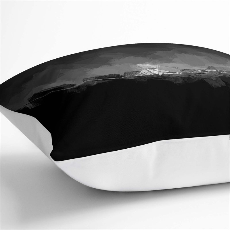 Mountain Peak in Salcantay Peru Cushion with Filling, 55cm H x 55cm W x 20cm D, White