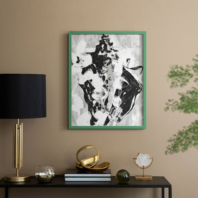 «Ocean Inkblot I», reproduction encadrée - bois massif