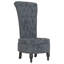  High Back Chair Dark Grey Velvet, Solid Wood, Plywood Standard-1201064123