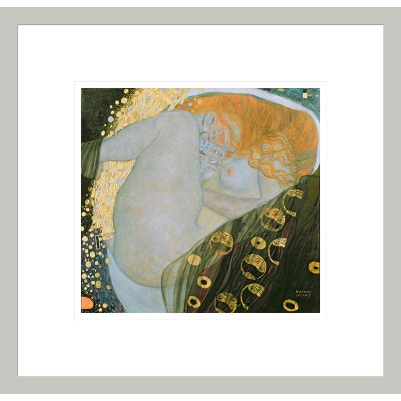 «Danae» par Gustav Klimt, impression giclée encadrée, 13.75" H x 14.25" W