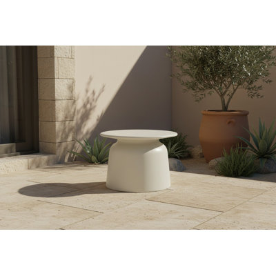 Bukovsko Indoor Outdoor Coffee Table In White Concrete Finish