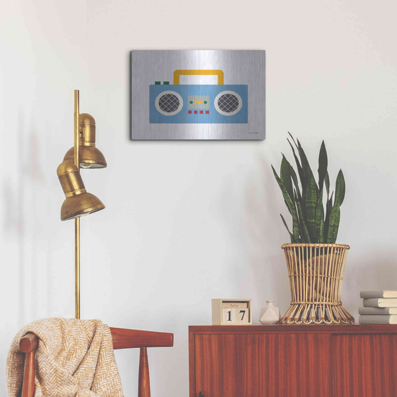 Art mural en métal «Retro Boombox» par Ann Kelle Designs, Luxe, H 16 po x l 24 po