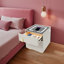 Modern White Bedside Cabinet  Wireless Charging & Lockable Safe Multi-Functional Nightstand For Bedroom & Office-1514937597