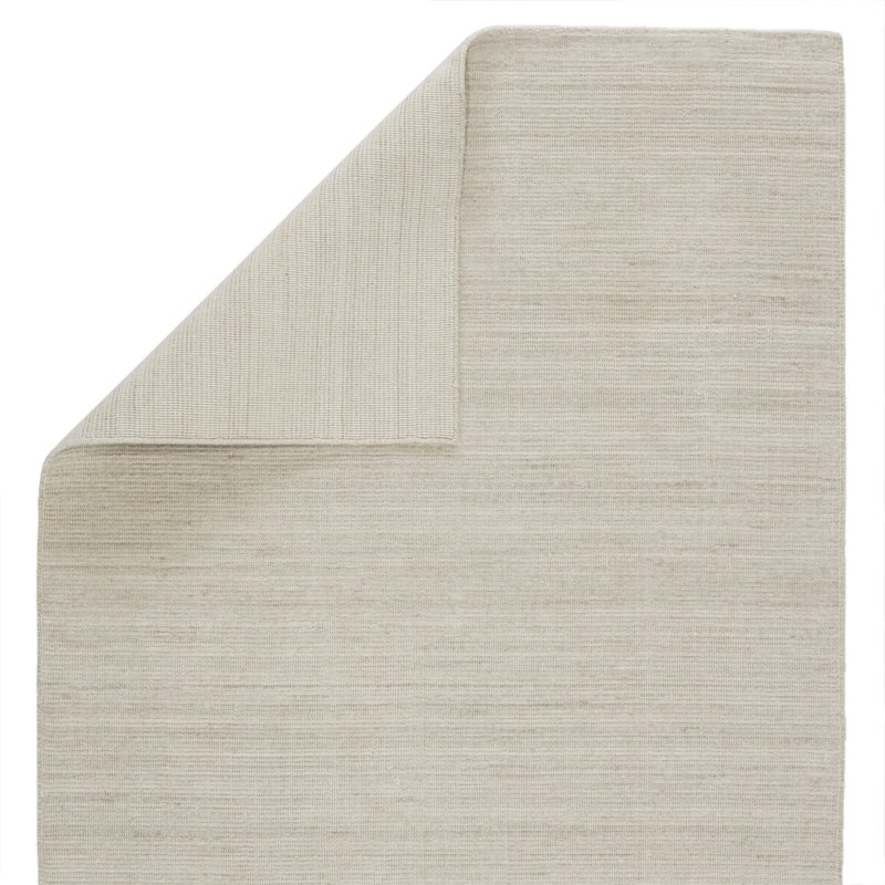 Hamburg Hand-Hoomed New Age 4' x 6' Polyester Area Rug in Light Gray, Rectangle 12' x 15'