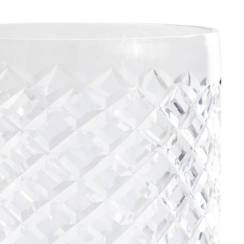 Maison de Verre Diamond Cut Glass Hurricane Taper Holder, 6" x 16"