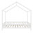 House-Shaped Wooden Kids Bed With Canopy And High Railings, Twin Size, White, Ideal For Safe And Stylish Sleep-65692428-65692429