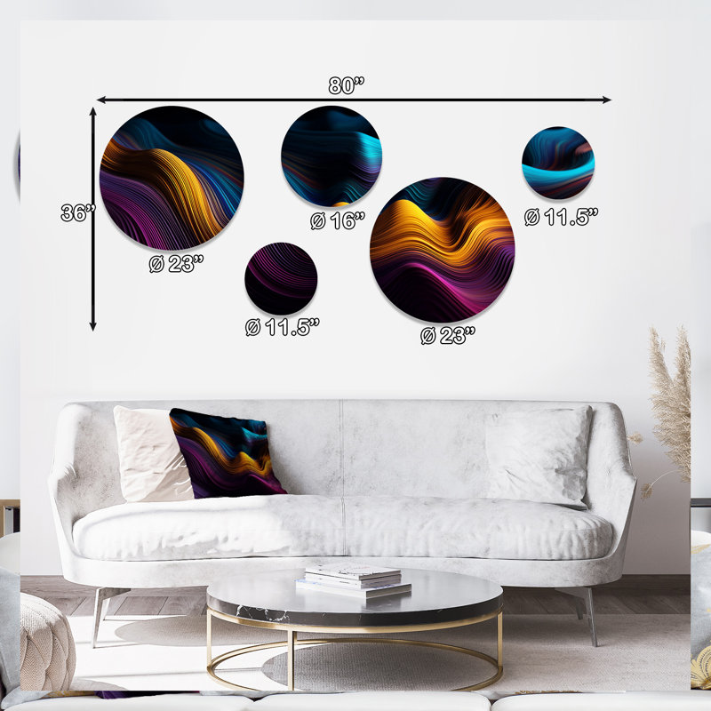 Abstracted Flowing Forms III - Abstract Liquid Ink Metal Wall Décor