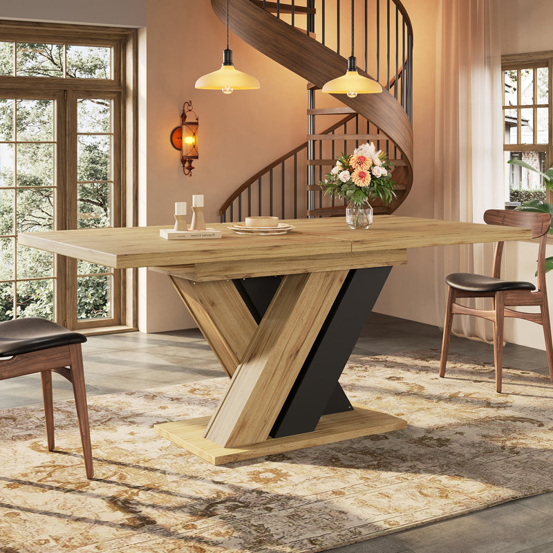 Extendable Metal Base Dining Table