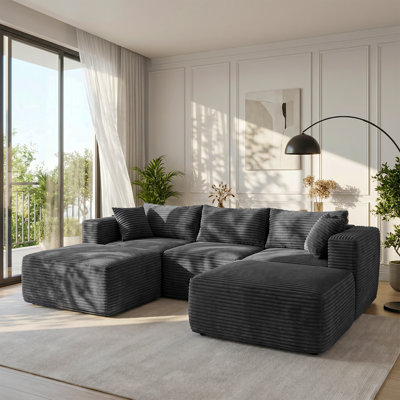 Canapé modulaire en velours côtelé