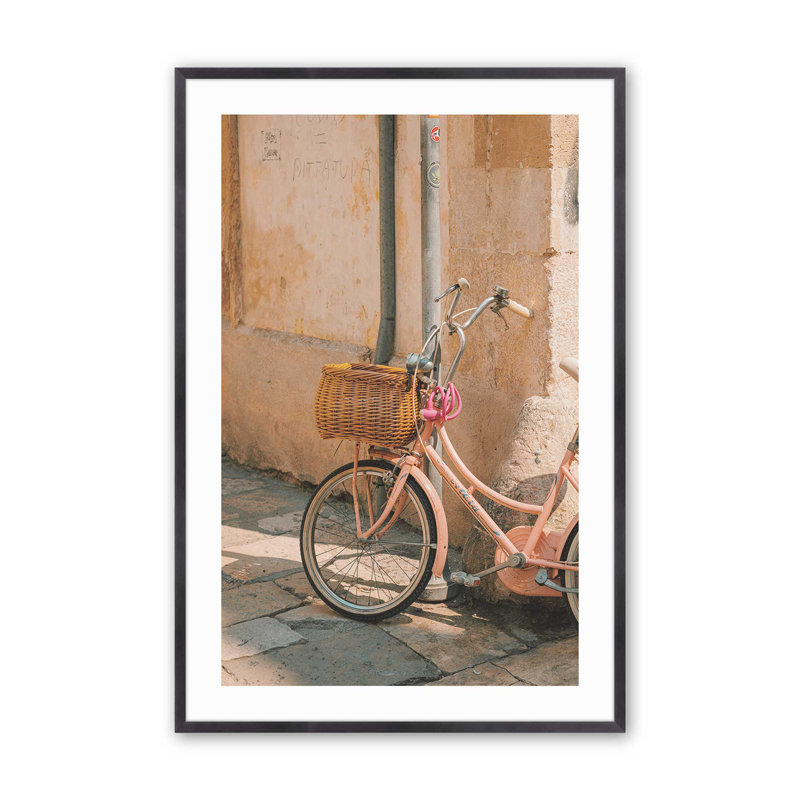Imprimé de pédales pastel, dans un cadre en érable brut, Cadre simple en zinc patiné, H 15,25 po x l 12,25 po x P 1,25 po