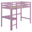 Lit mezzanine haute en bois, avec barrière de sécurité, bureau intégré, échelle-637107385