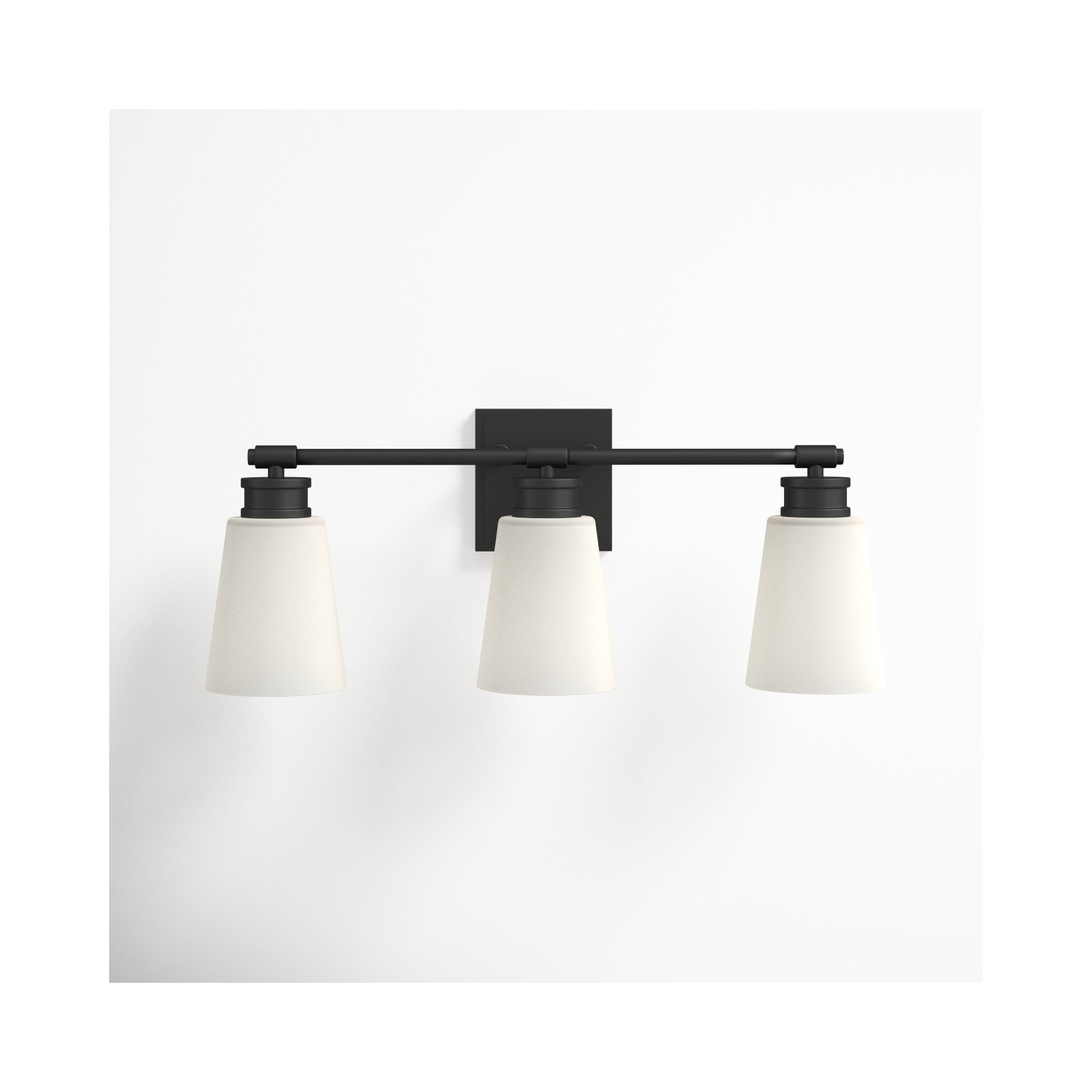 Libre 3 Light Frosted Dimmable Vanity Light, Matte Black
