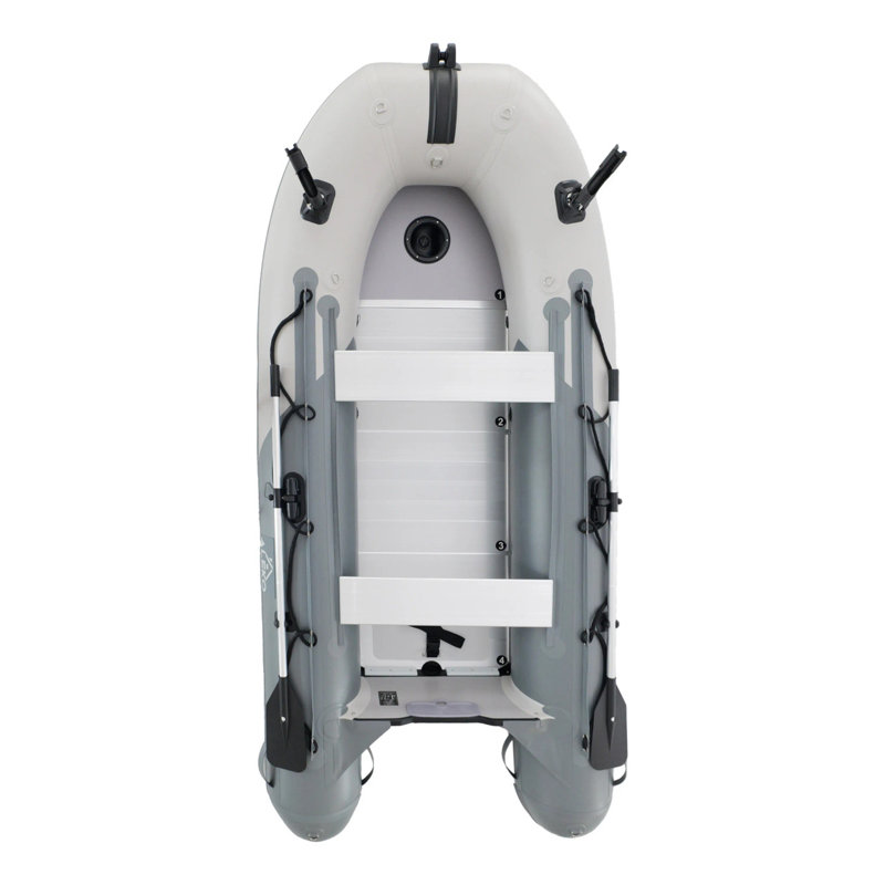 Bateau de pêche gonflable, H 22,44 po x l 60 po x P 126 po, Gris foncé / gris pâle