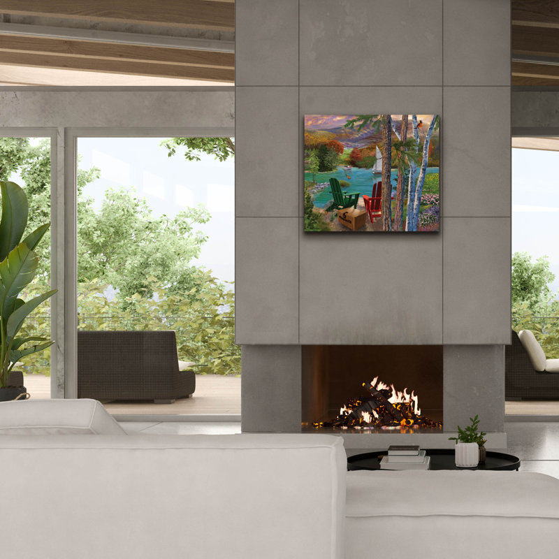 «Lakeside View From The Chairs» par Bigelow, illustrations sur toile, H 26 po x l 30 po x P 1,5 po
